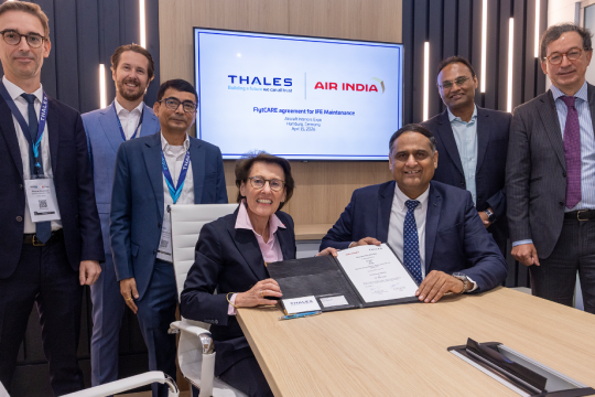 Thales & Air India sign 10-year FlytCARE agreement for IFE maintenance