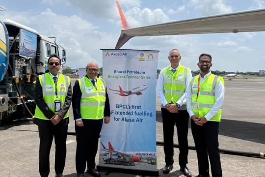 Akasa Air, BPCL operate first 1% SAF flight in India