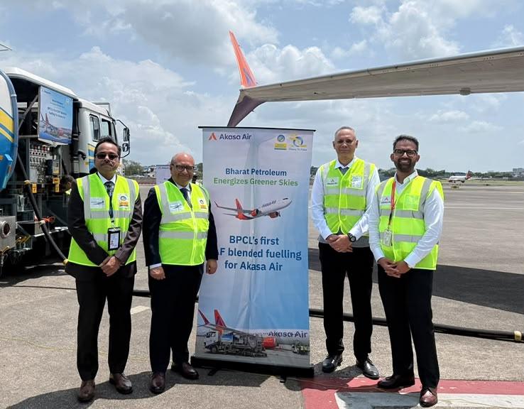 Akasa Air, BPCL operate first 1% SAF flight in India
