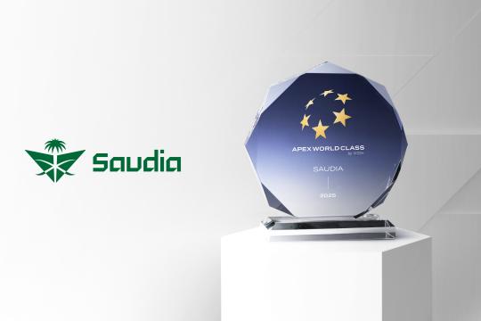 Saudia recognised for ‘Best in Class Service-Guest Experience’ by APEX World Class Airlines