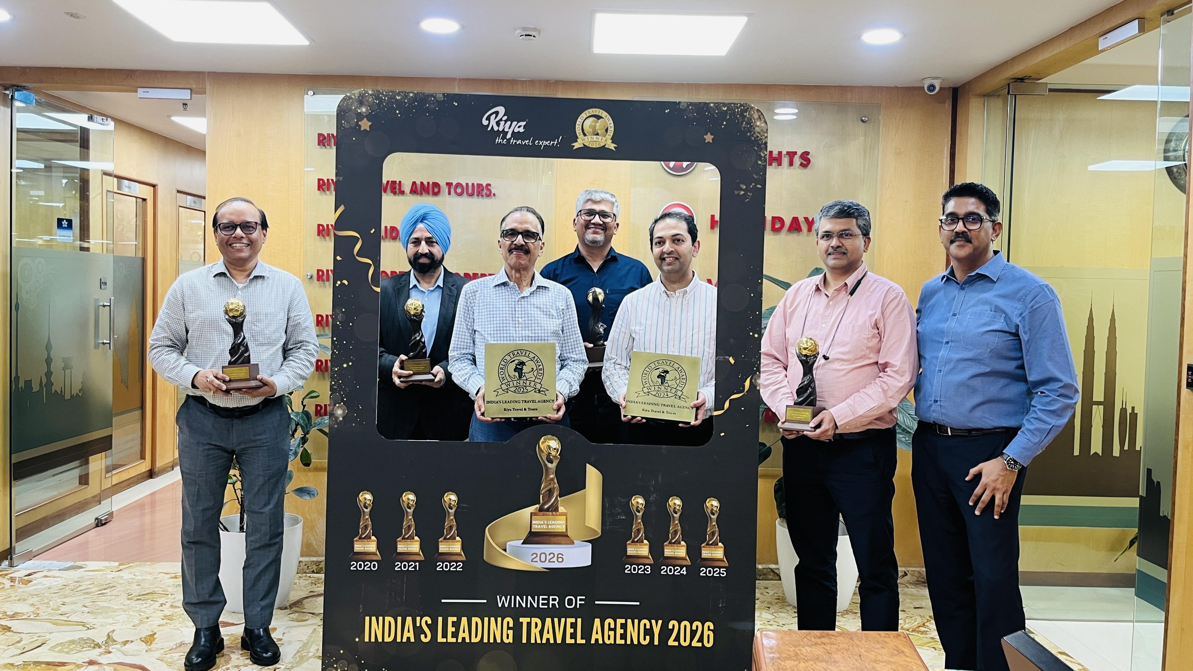 Riya Travel & Tours named India’s Leading Travel Agency for the 7th year at World Travel Awards 2026