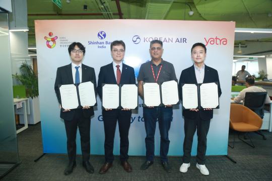 Korea Tourism signs MoU with Yatra, Shinhan Bank India & Korean Air